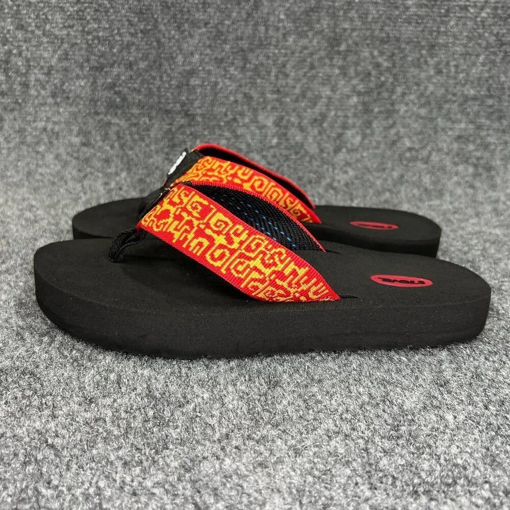 Teva Sandals Women's‎ 6 Red Vintage Toe Post Platform Beach Athletic Flip Flops